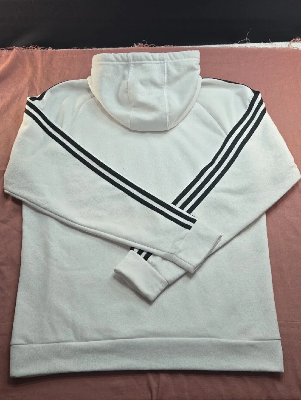 adidas Essentials 3-Stripes White Hoodie